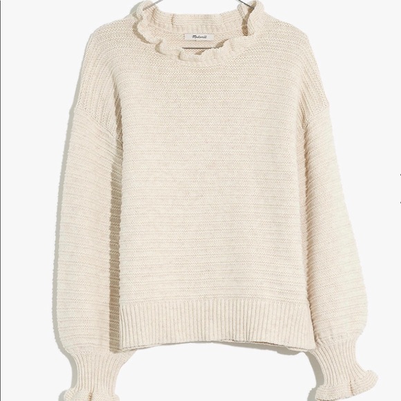 Madewell Ruffle Neck Pullover Sweater 